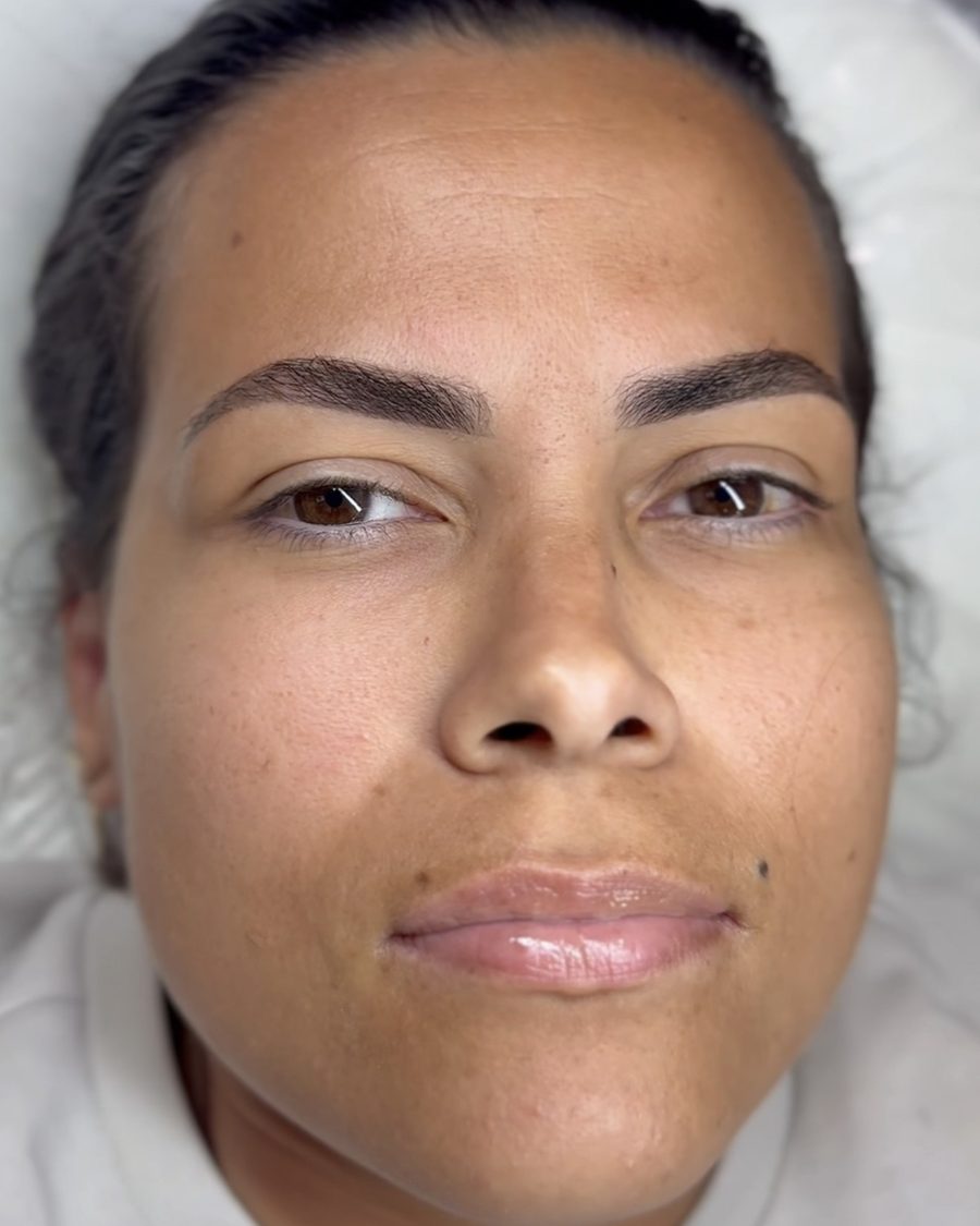 Permanent makeup brows result on a client, Beauty by Yiyus, Newark NJ